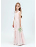 Blush Pink Pleated Chiffon Stunning Junior Bridesmaid Dress